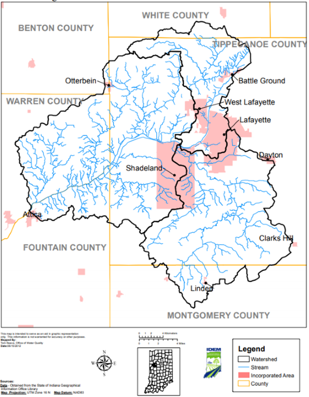 Region of the Great Bend of the Wabash River watershed.